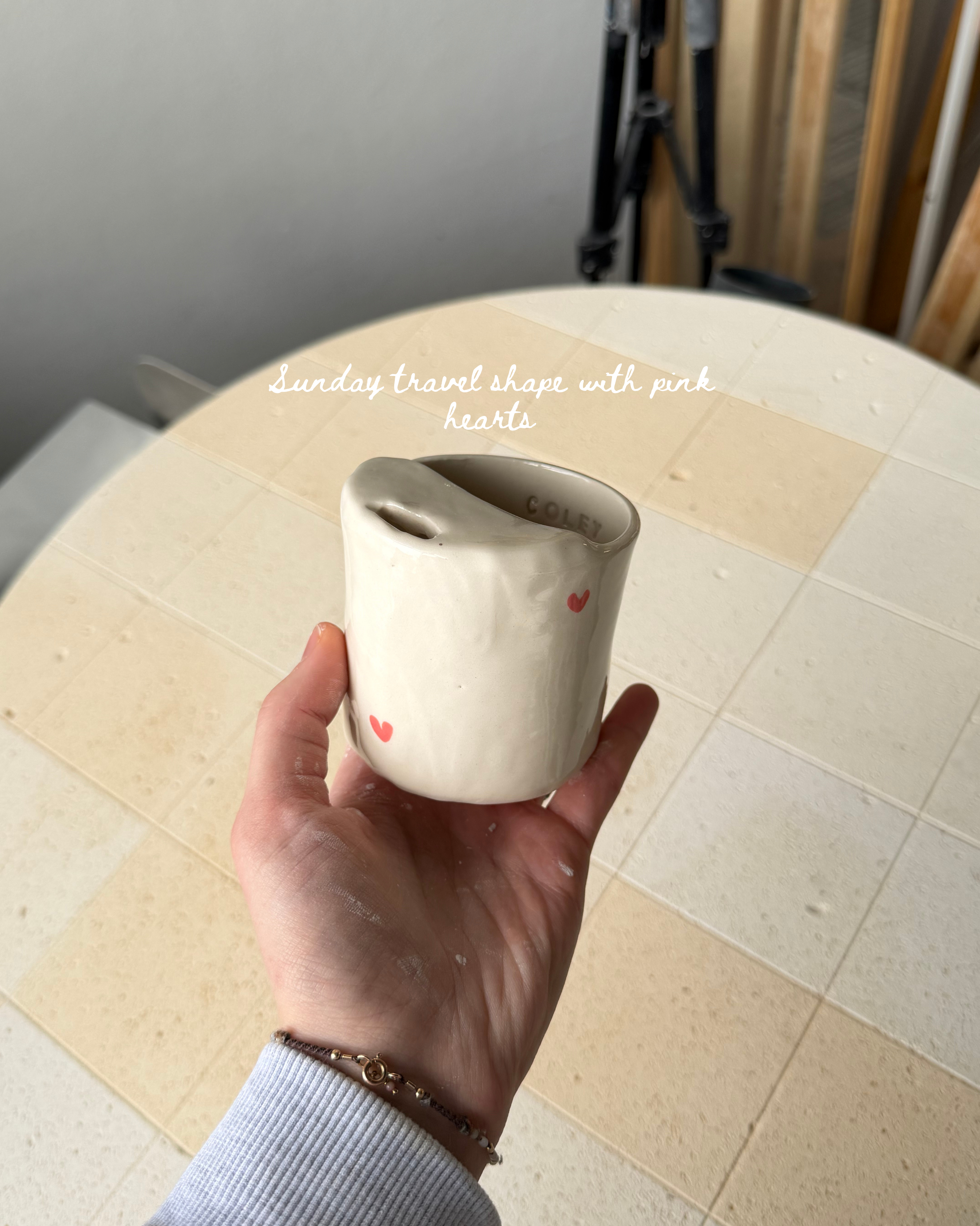 The custom heart travel mug