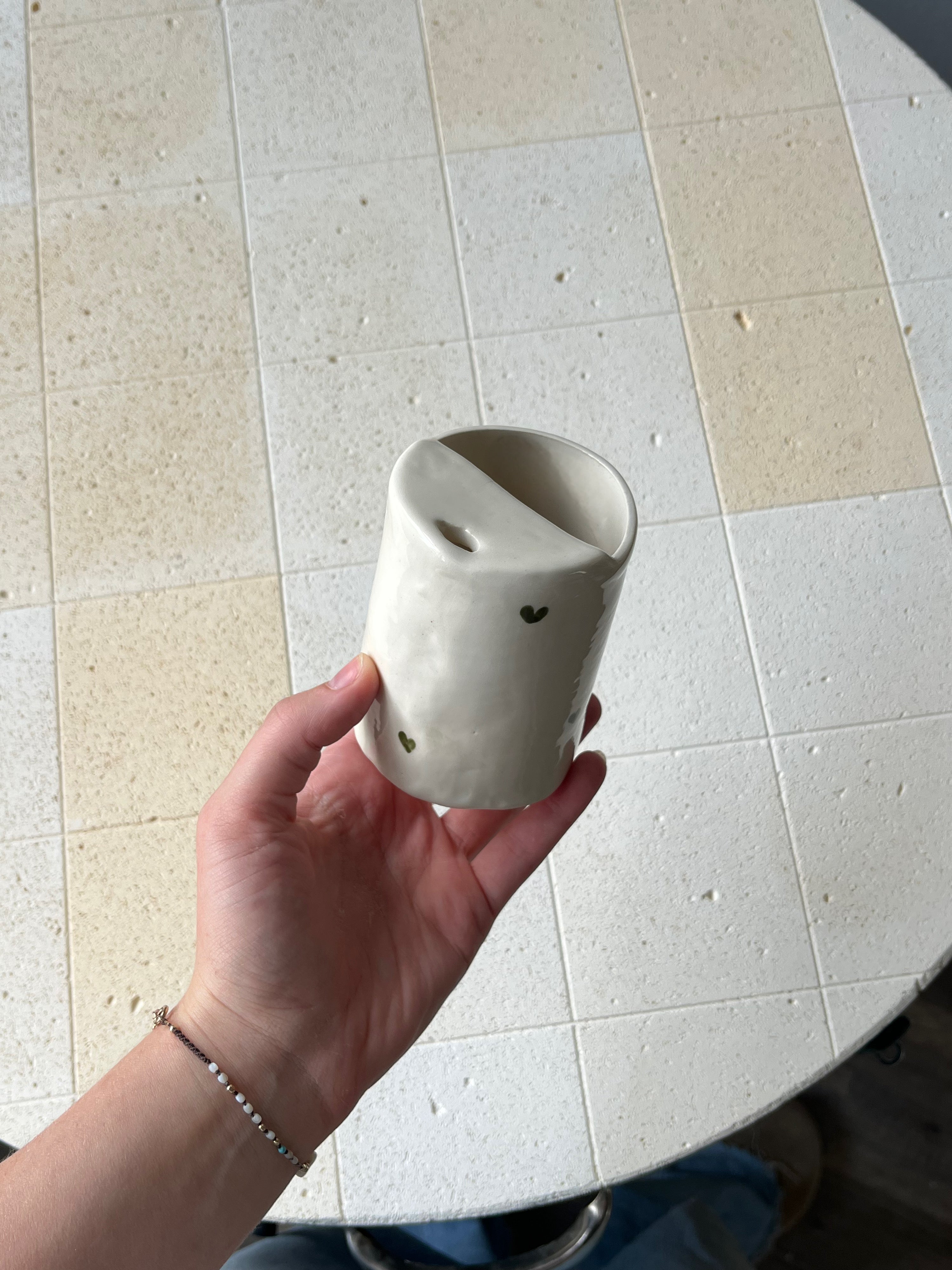 The custom heart travel mug