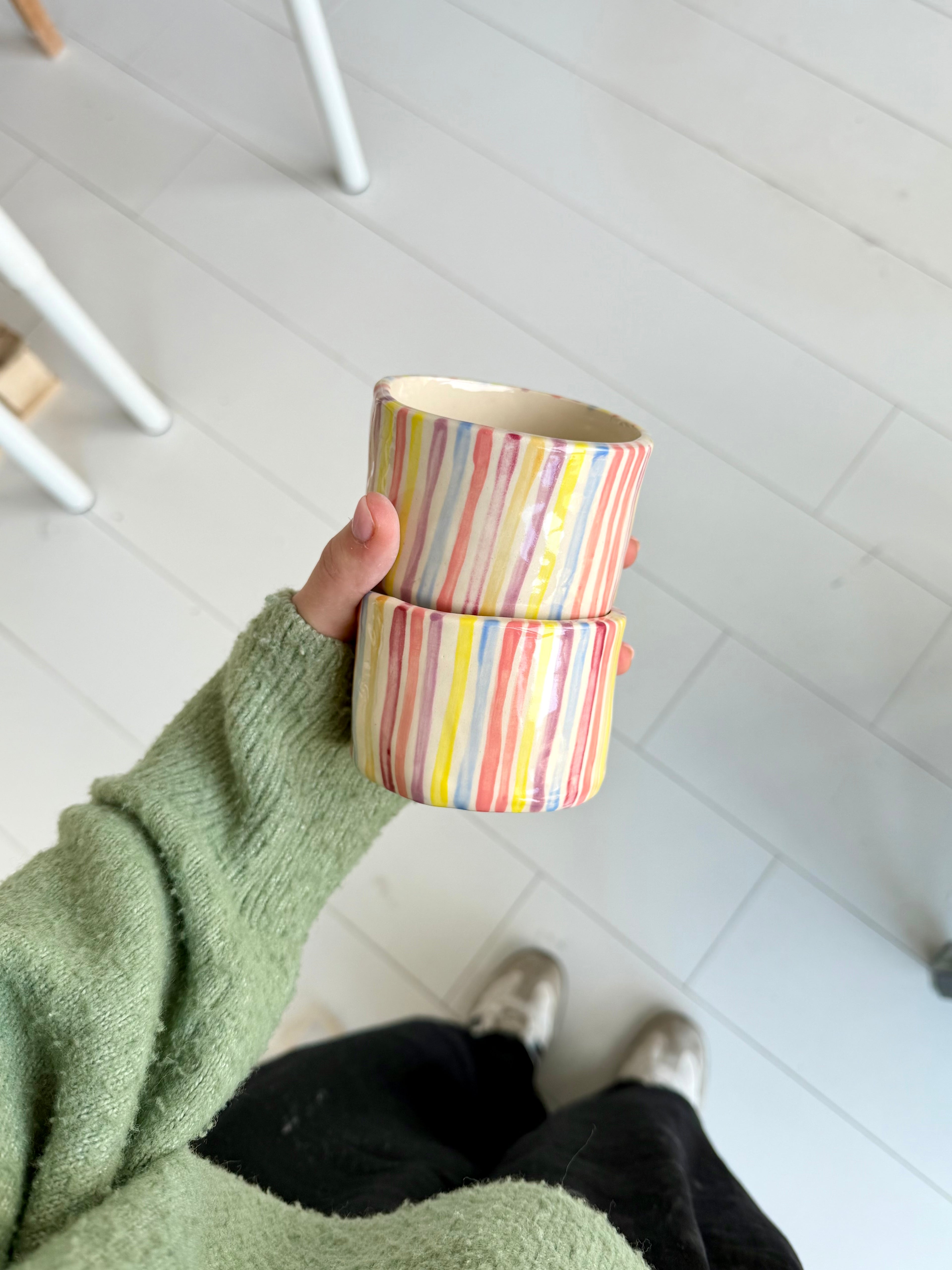 Rainbow matcha mug