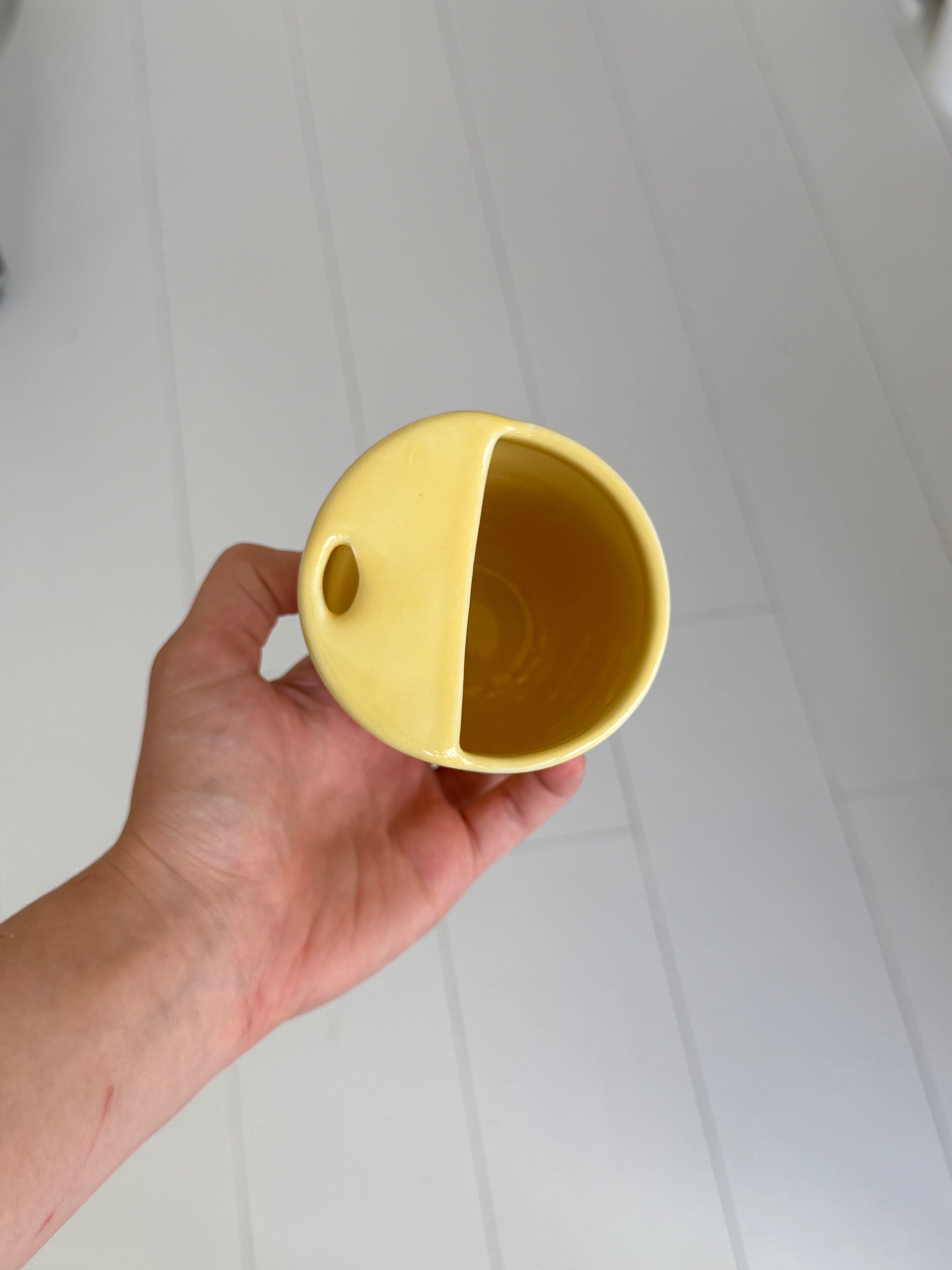 Dotty butteryellow travel mug - second sale
