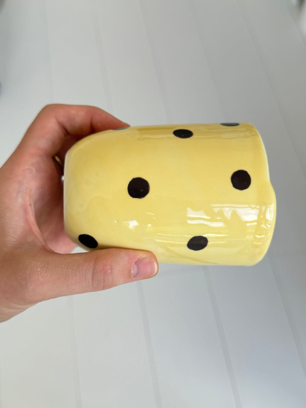 Dotty butteryellow travel mug - second sale